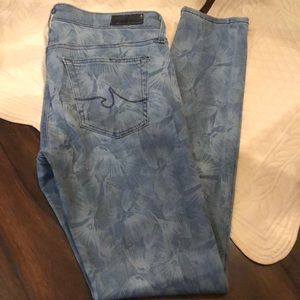 🪭AG Classic pockets fan print Super Skinny Ankle legging